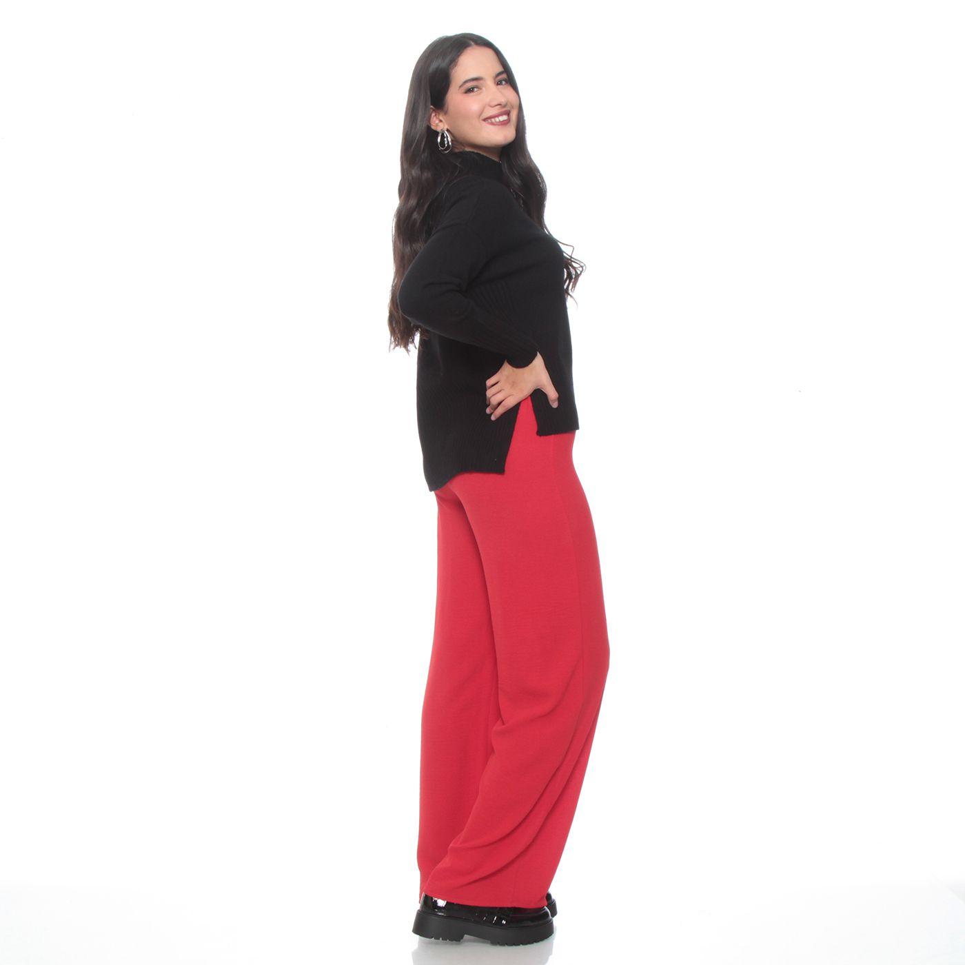 Pantalon Recto Tiro Alto Pretina Elasticado-4