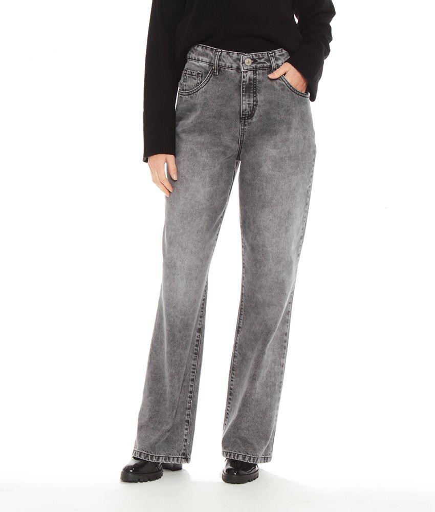 Jeans Recto Tiro Alto Push Up Pretina Basica-0