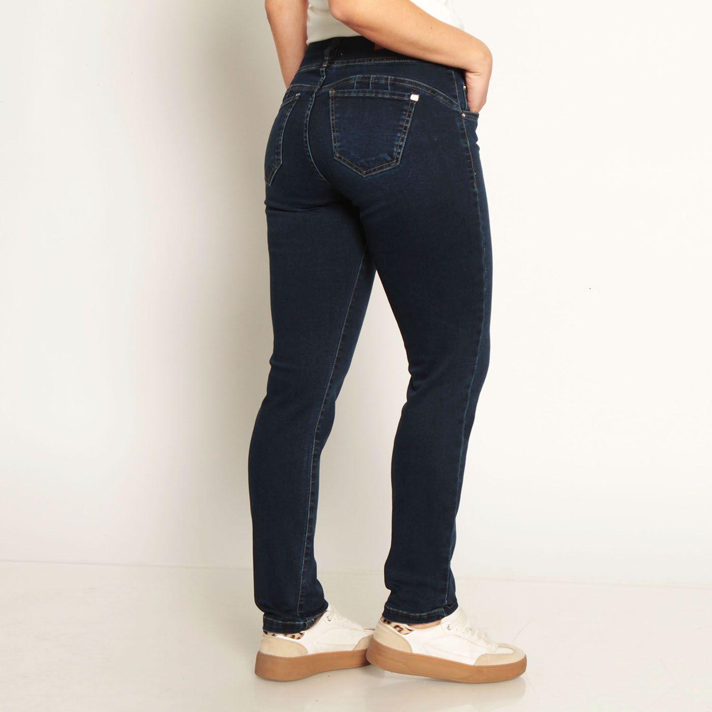 Jeans Pitillo Tiro Alto Pretina Antatomica 3 Botones Push Up-4