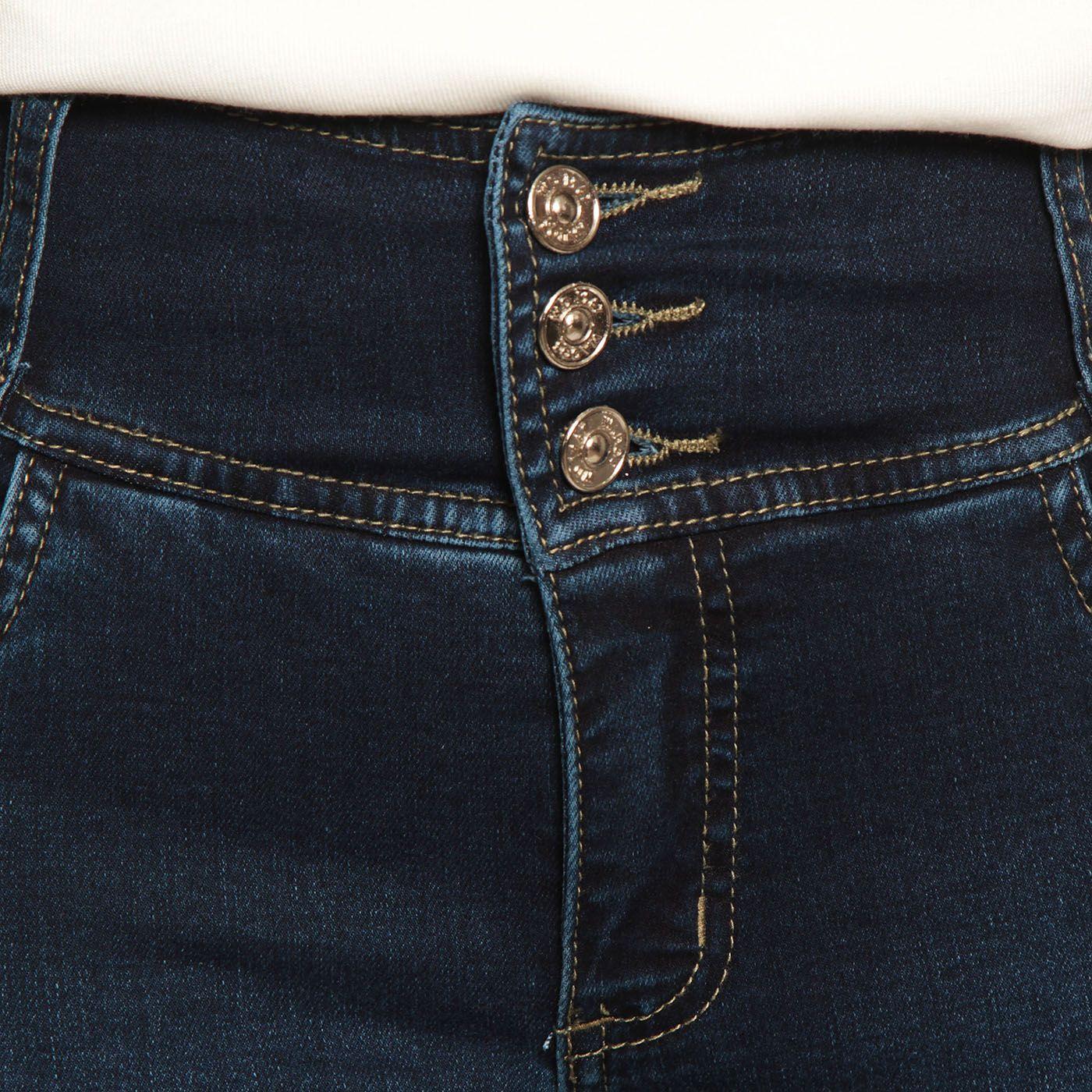 Jeans Pitillo Tiro Alto Pretina Antatomica 3 Botones Push Up-6