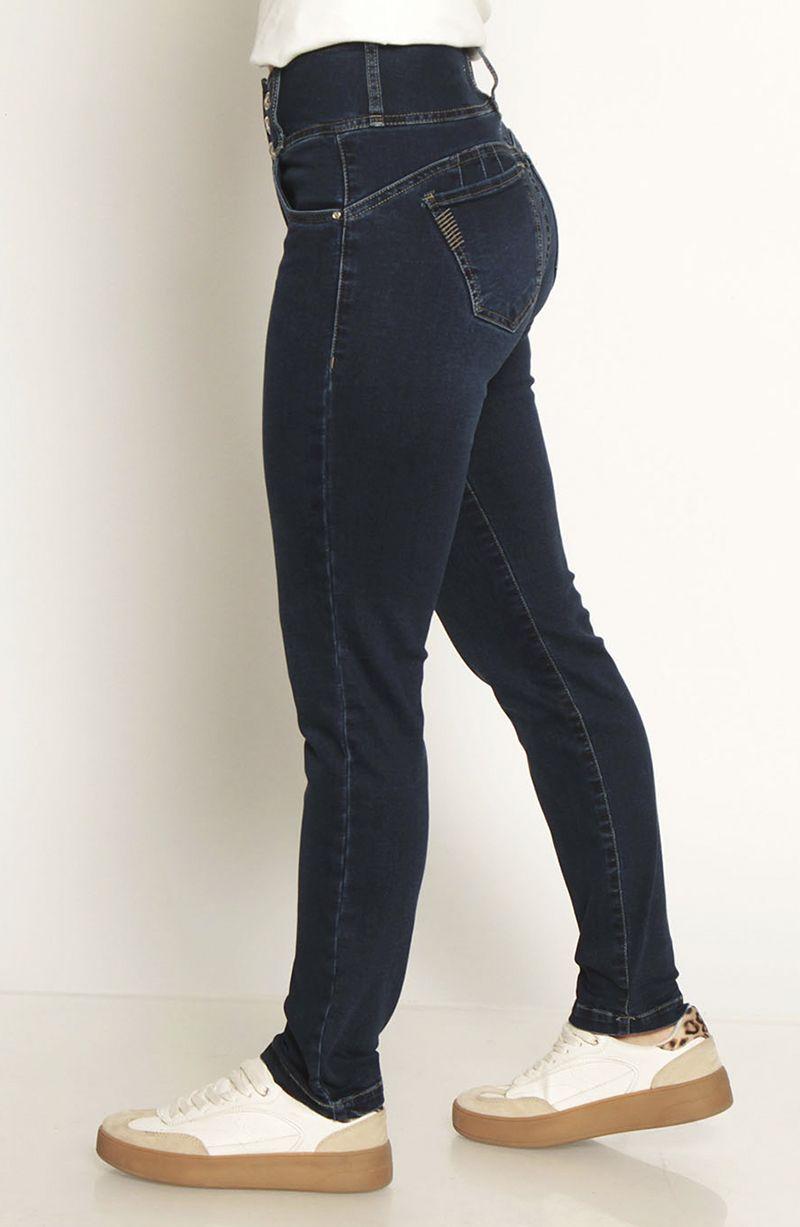 Jeans Pitillo Tiro Alto Pretina Antatomica 3 Botones Push Up-1