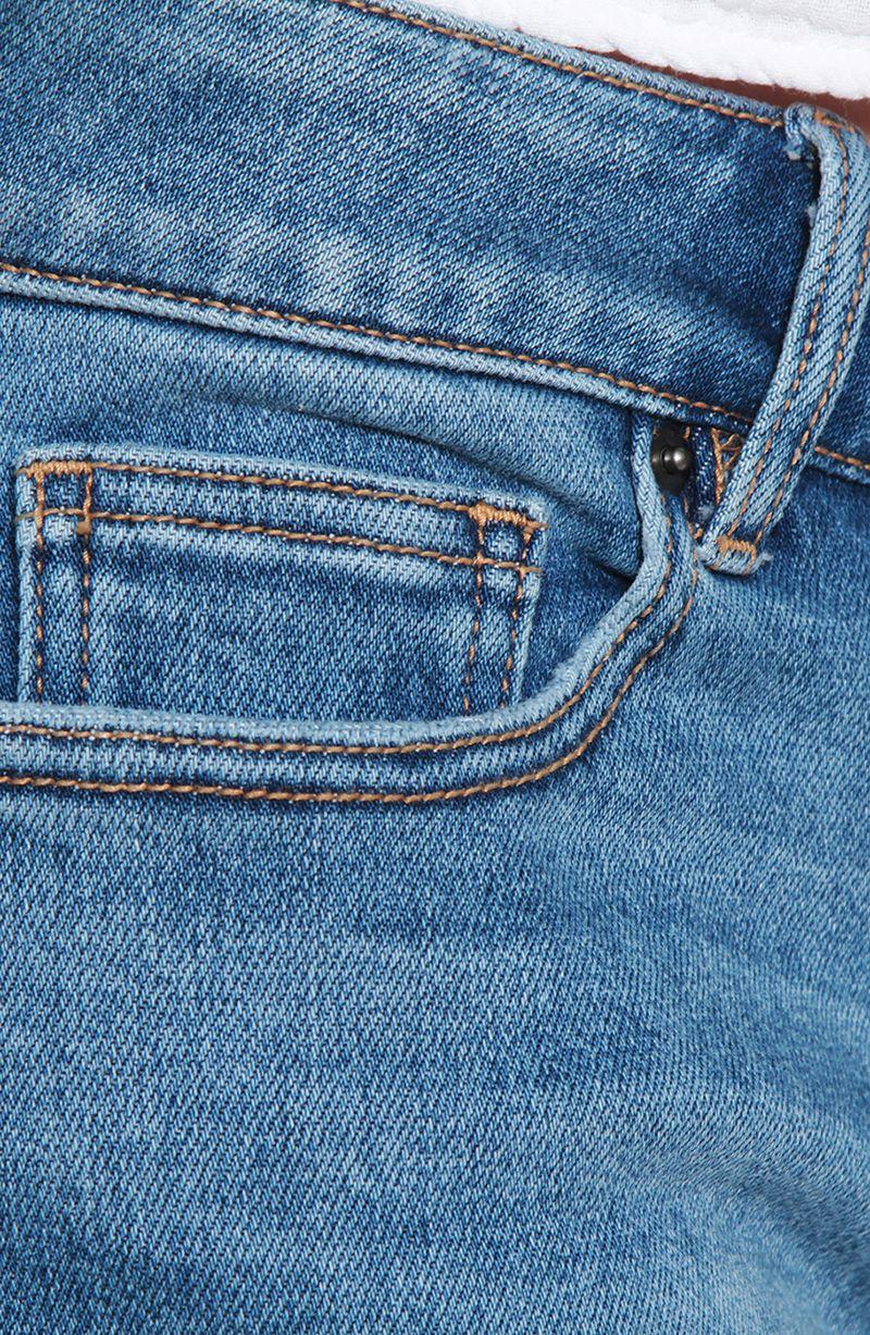 Jeans Flare Tiro Alto   Pretina   Basica 1 Boton-3