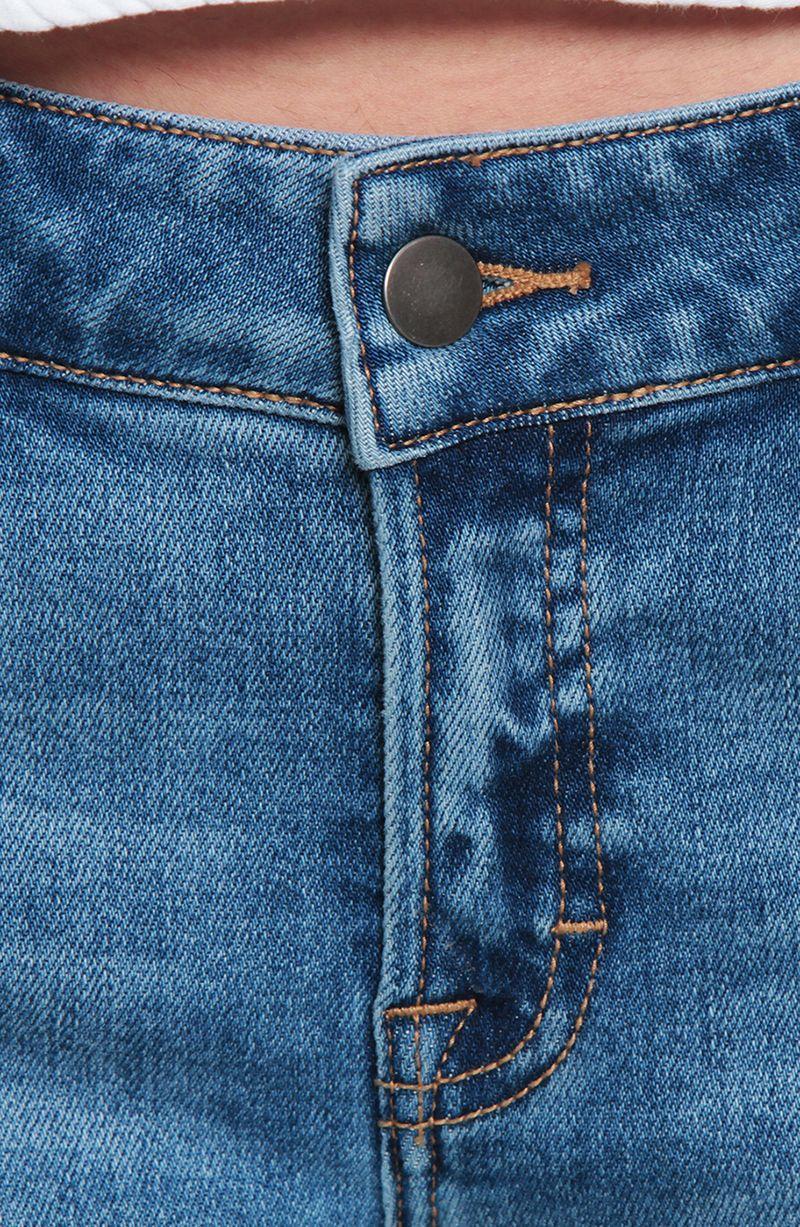 Jeans Flare Tiro Alto   Pretina   Basica 1 Boton-4