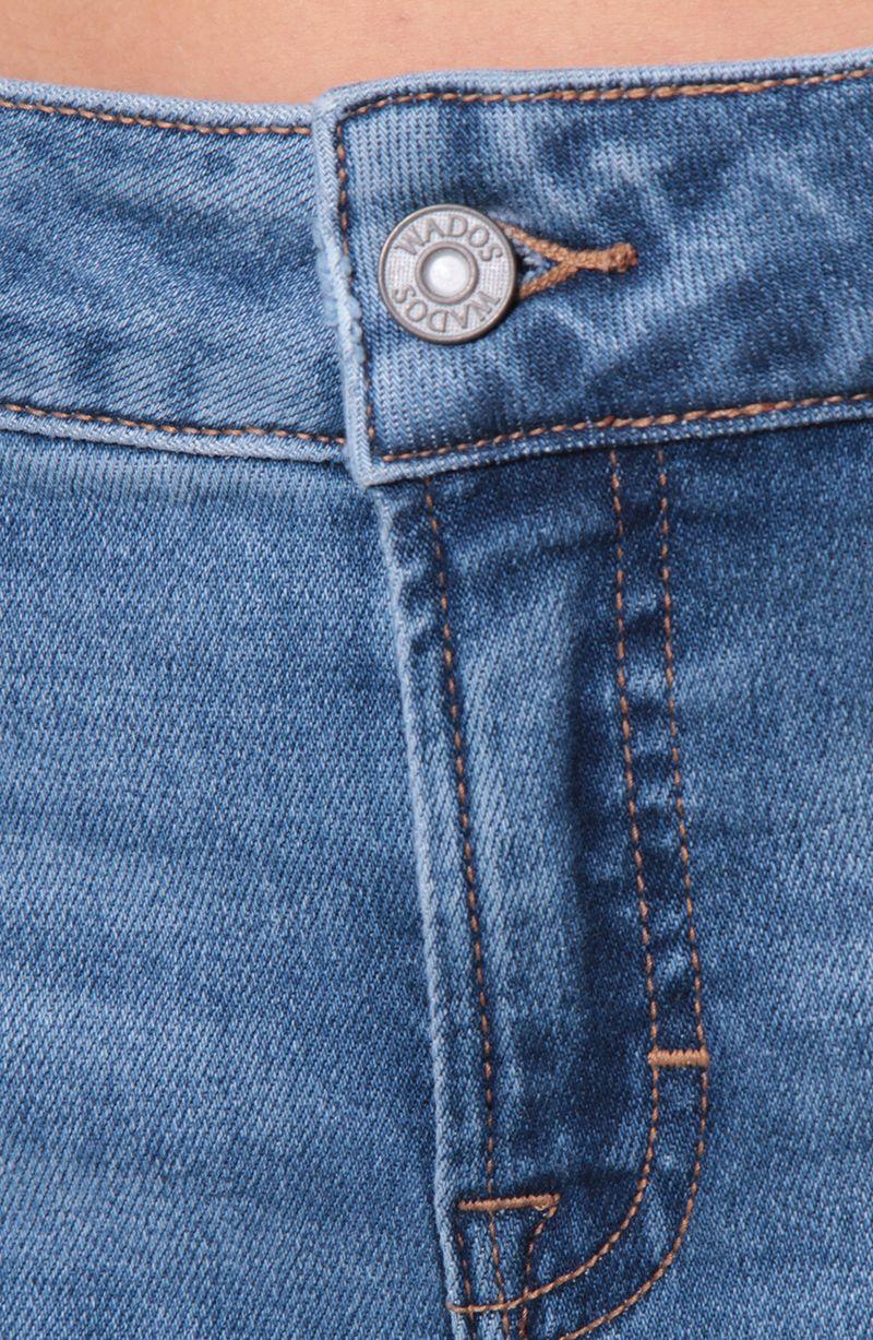 Jeans Flare Tiro Alto   Pretina   Basica 1 Boton-5