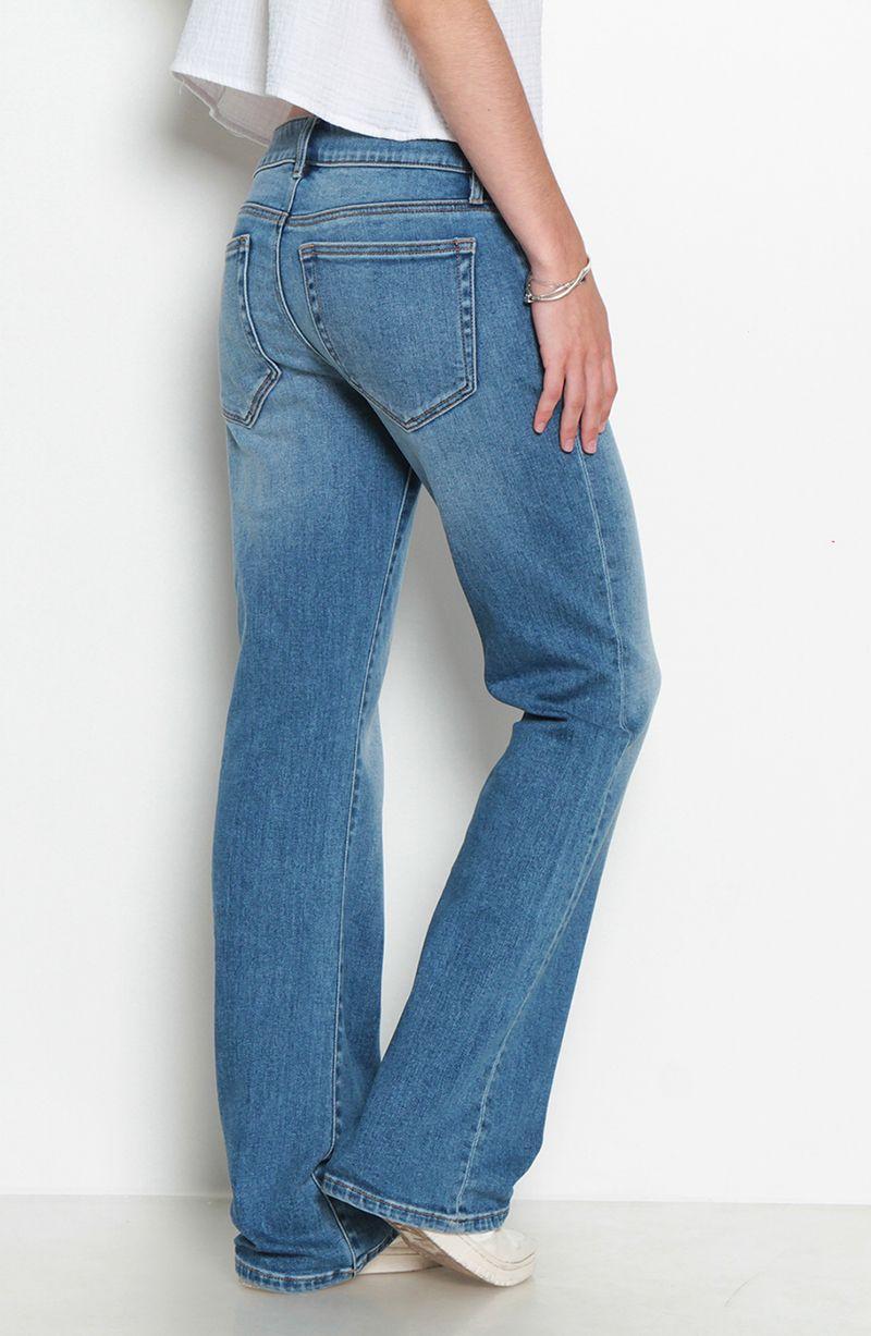 Jeans Flare Tiro Alto   Pretina   Basica 1 Boton-7