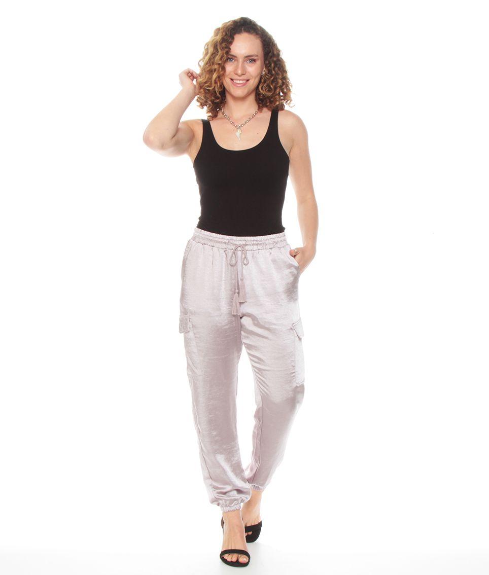 Jogger Cargo Satin Pretina Y Bata Elasticada-0