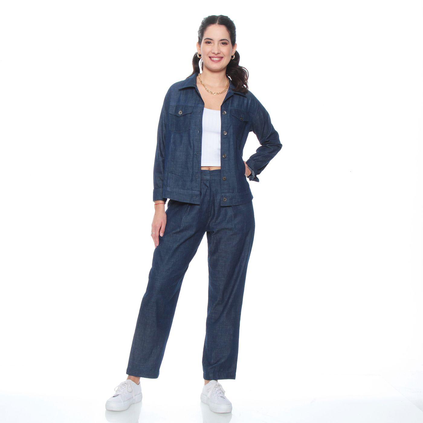 Pantalon Recto Tiro Alto Pretina Elastica-2