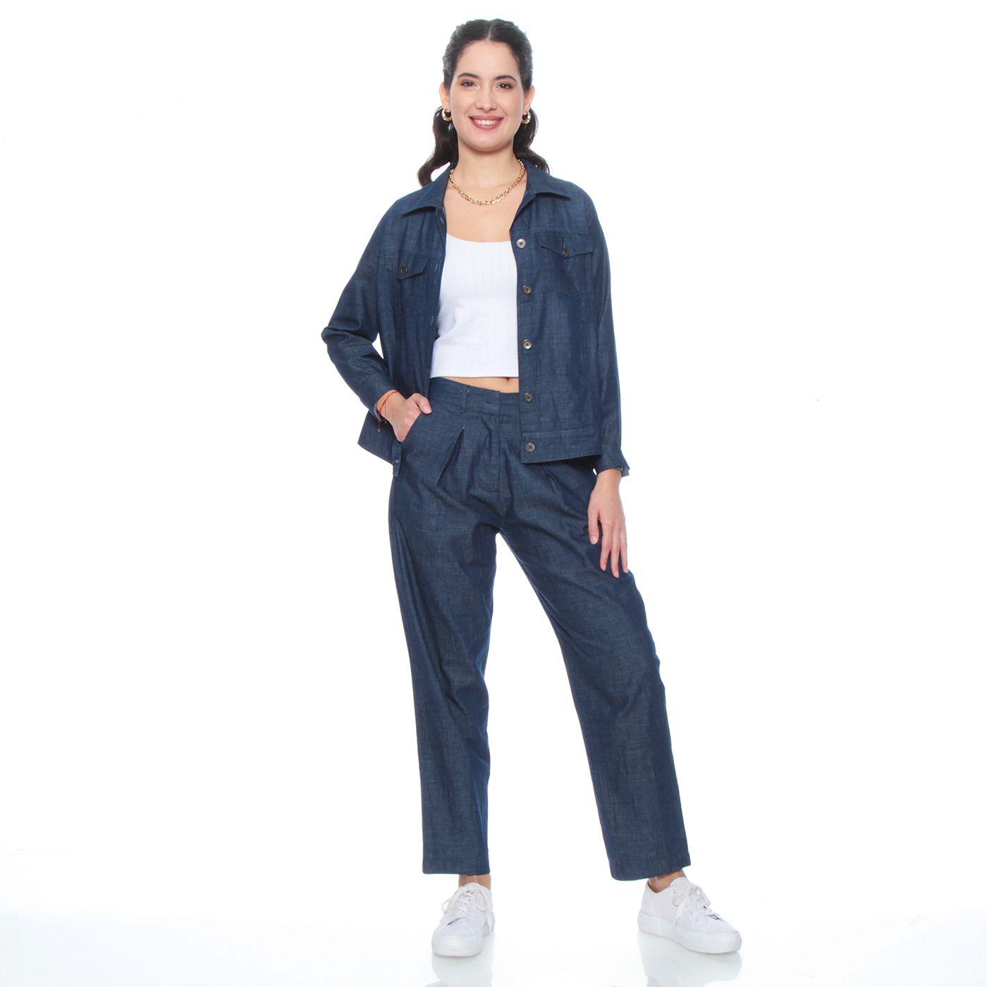 Pantalon Recto Tiro Alto Pretina Elastica-3