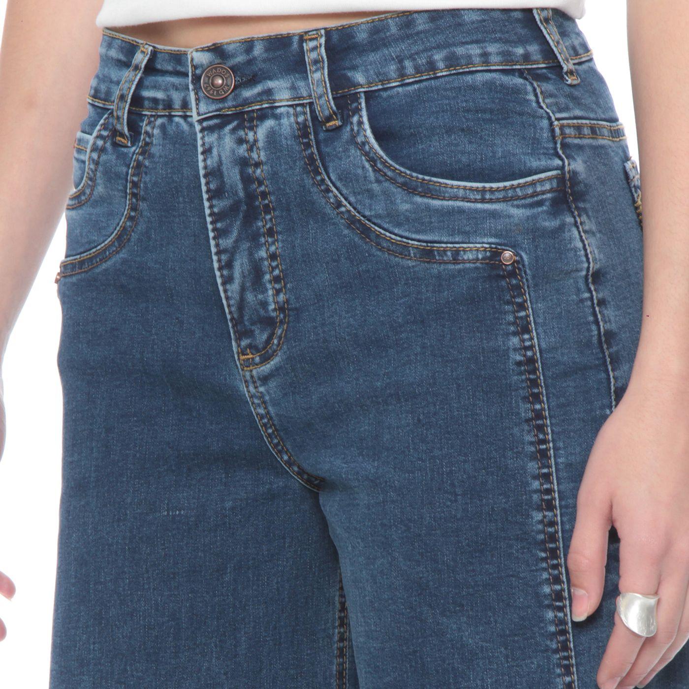 Jeans Pretina Basica 1 Boton Wide Leg Tiro Alto Costadillo-2