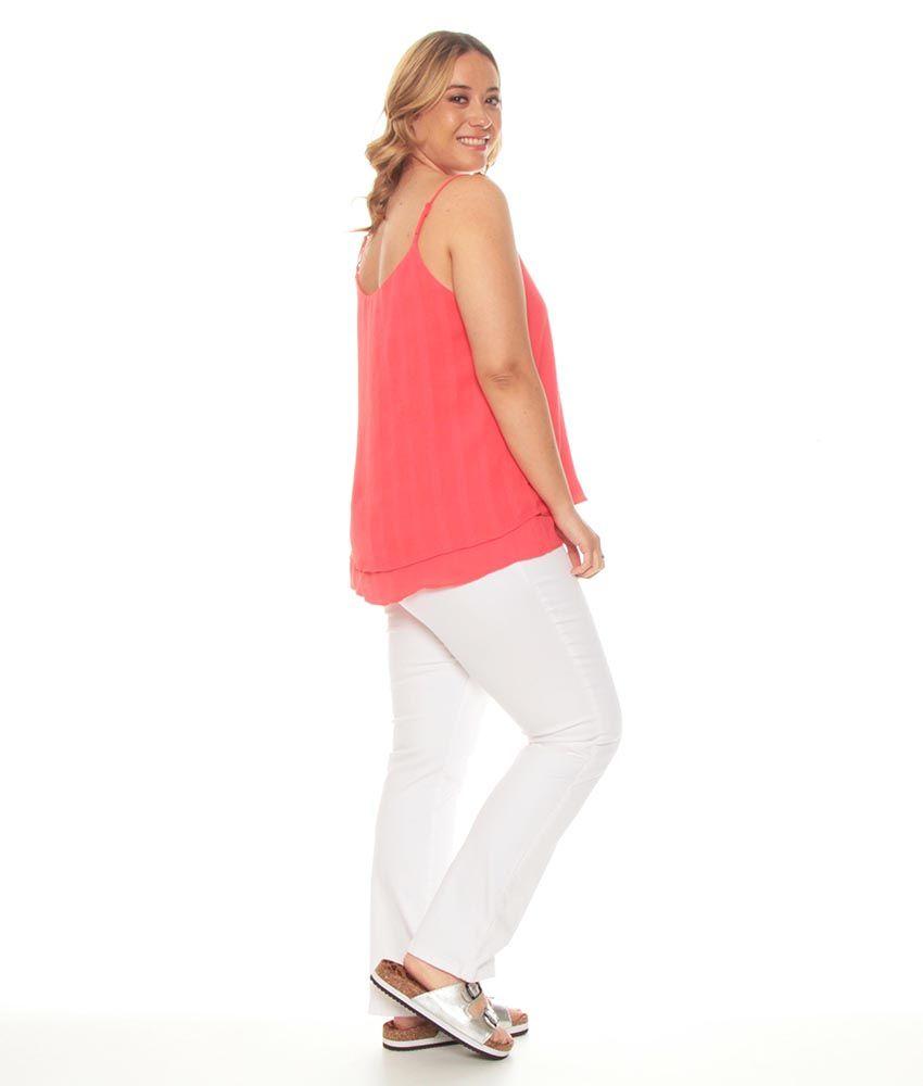 Blusa Sin Manga Solida Detalle De Doble Tela-6