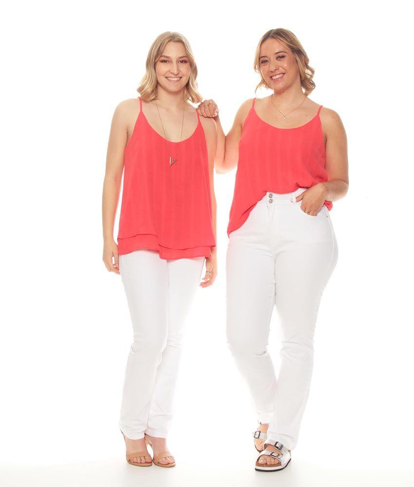 Blusa Sin Manga Solida Detalle De Doble Tela-7