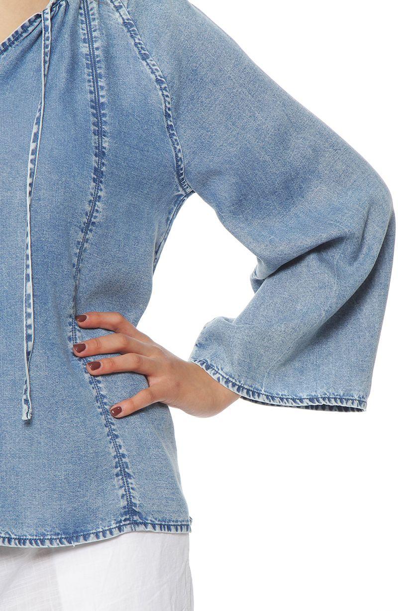 Blusa Manga Larga  Lyocell Escote V-4