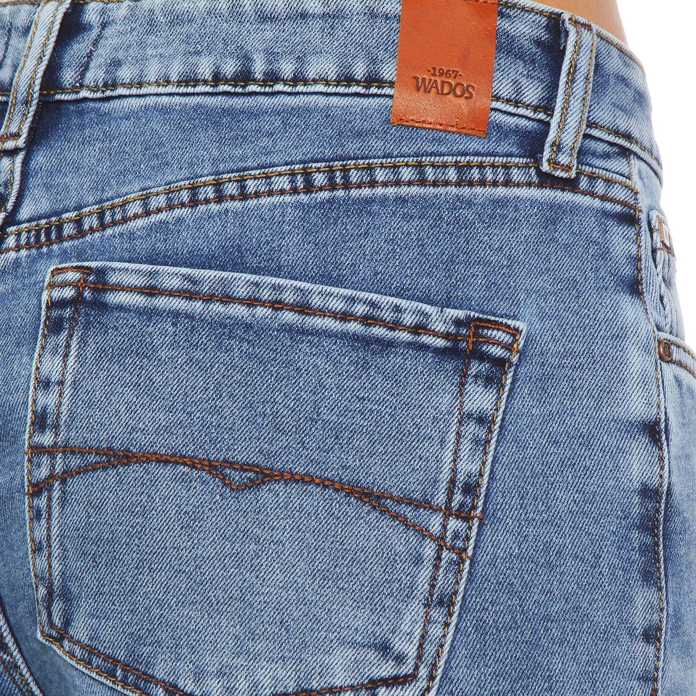 Jeans Wide Leg Tiro  Alto  Pretina Basica 1 Boton-8