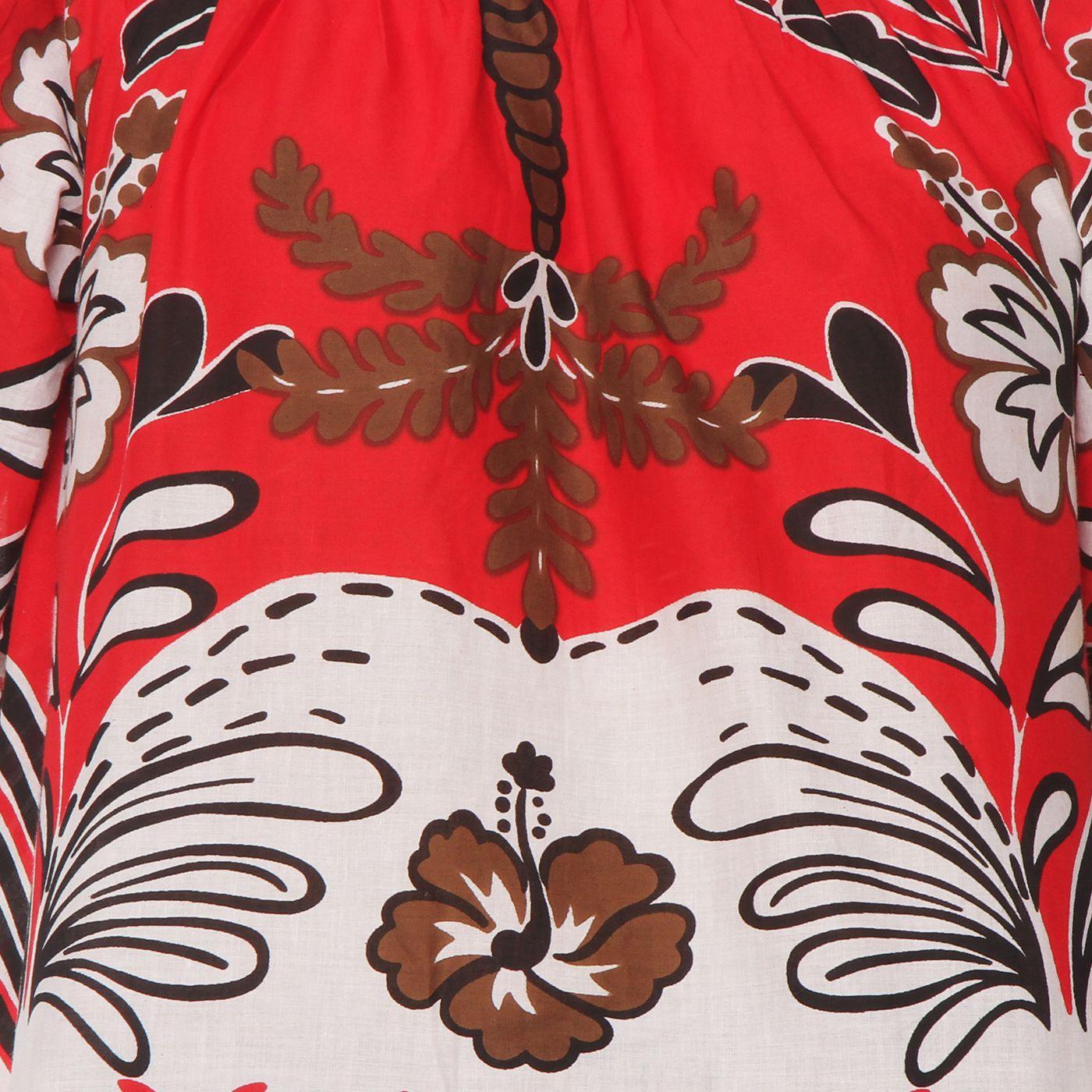 Blusa Manga 3/4 Estampadacon Escote Elasticado-4