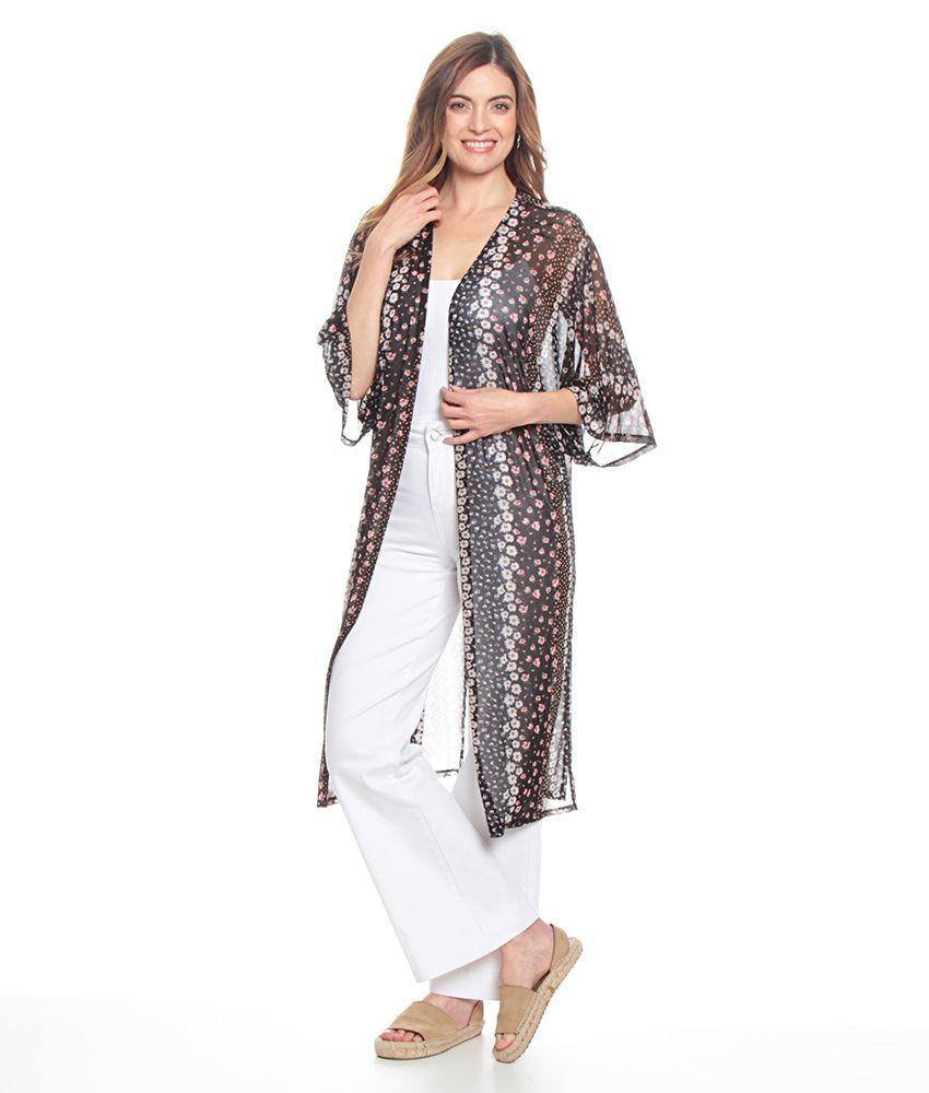 Kimono Manga Codo Estampado Abierto-2