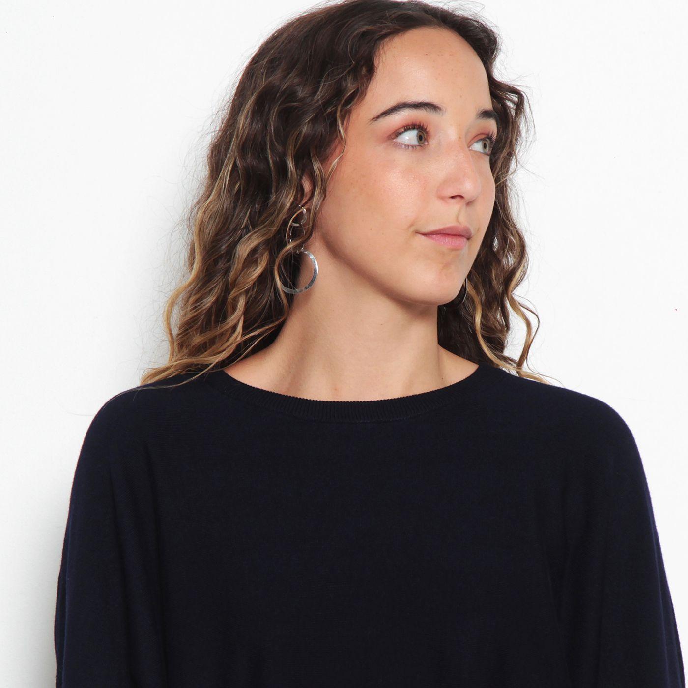 Sweater Manga Larga Solido    Escote Redondo-2