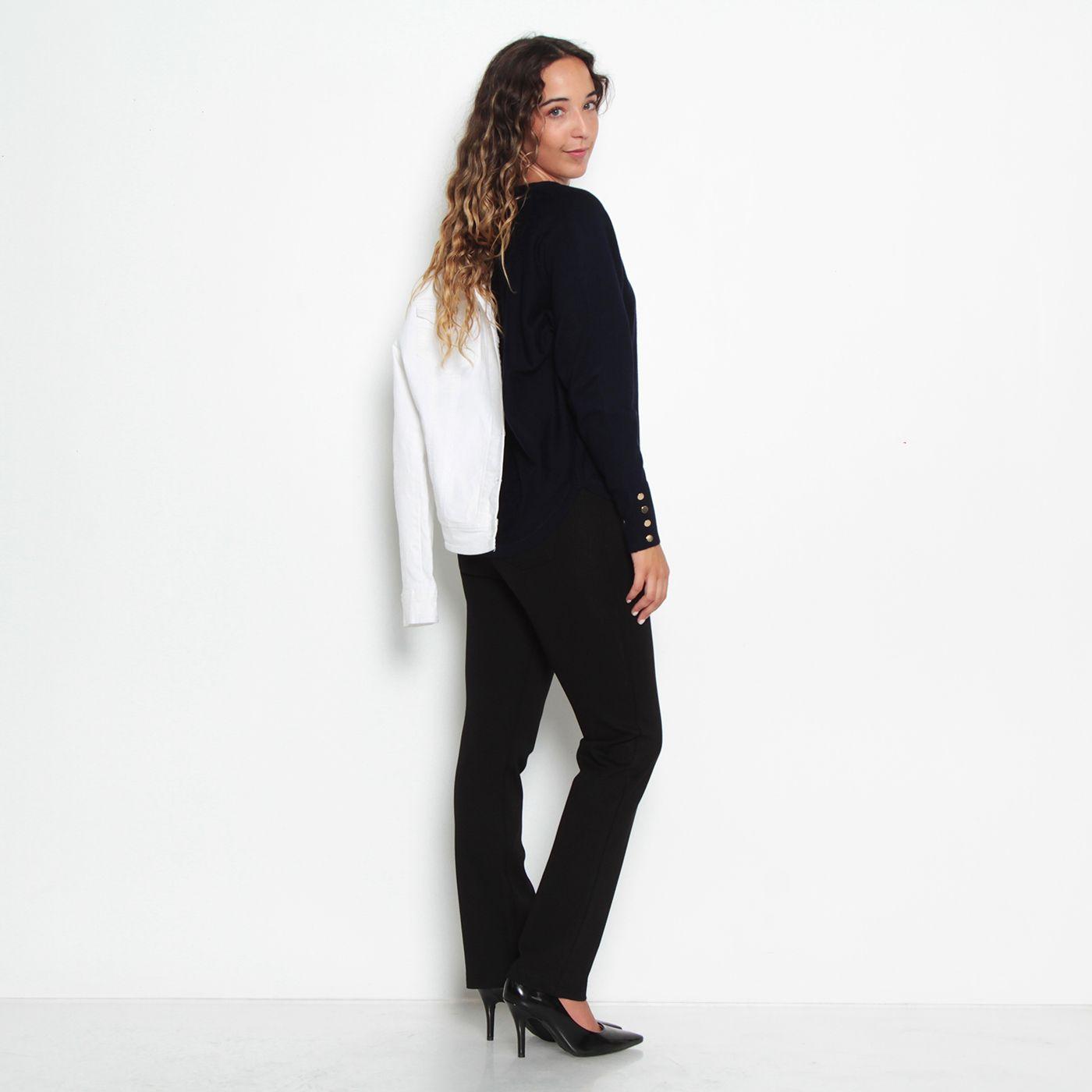 Sweater Manga Larga Solido    Escote Redondo-4