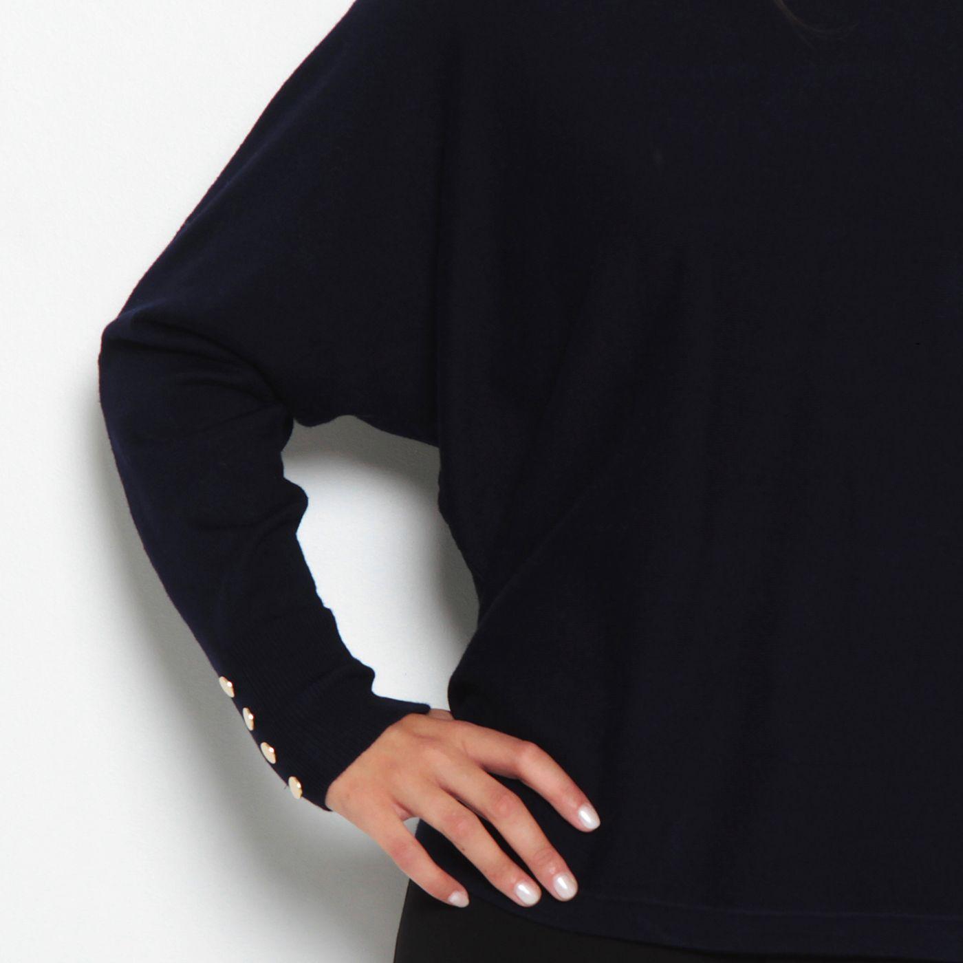 Sweater Manga Larga Solido    Escote Redondo-5