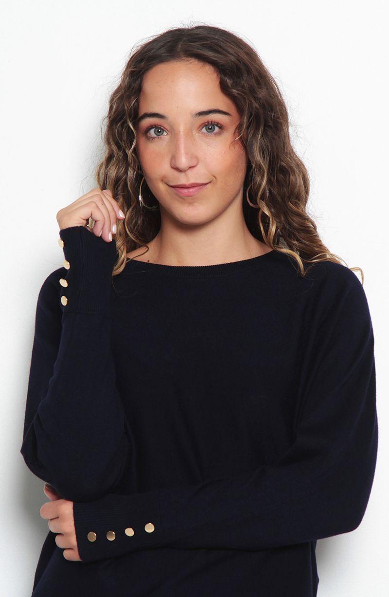 Sweater Manga Larga Solido    Escote Redondo-3