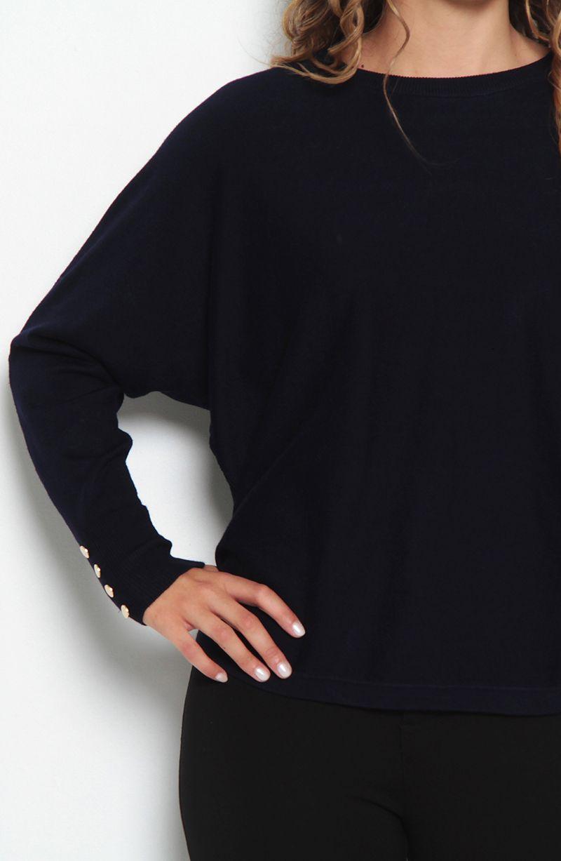 Sweater Manga Larga Solido    Escote Redondo-4