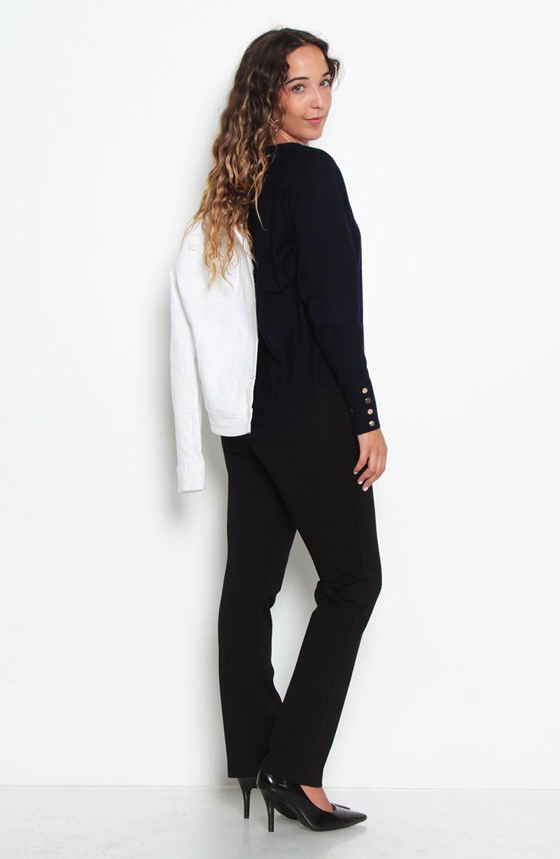 Sweater Manga Larga Solido    Escote Redondo-5