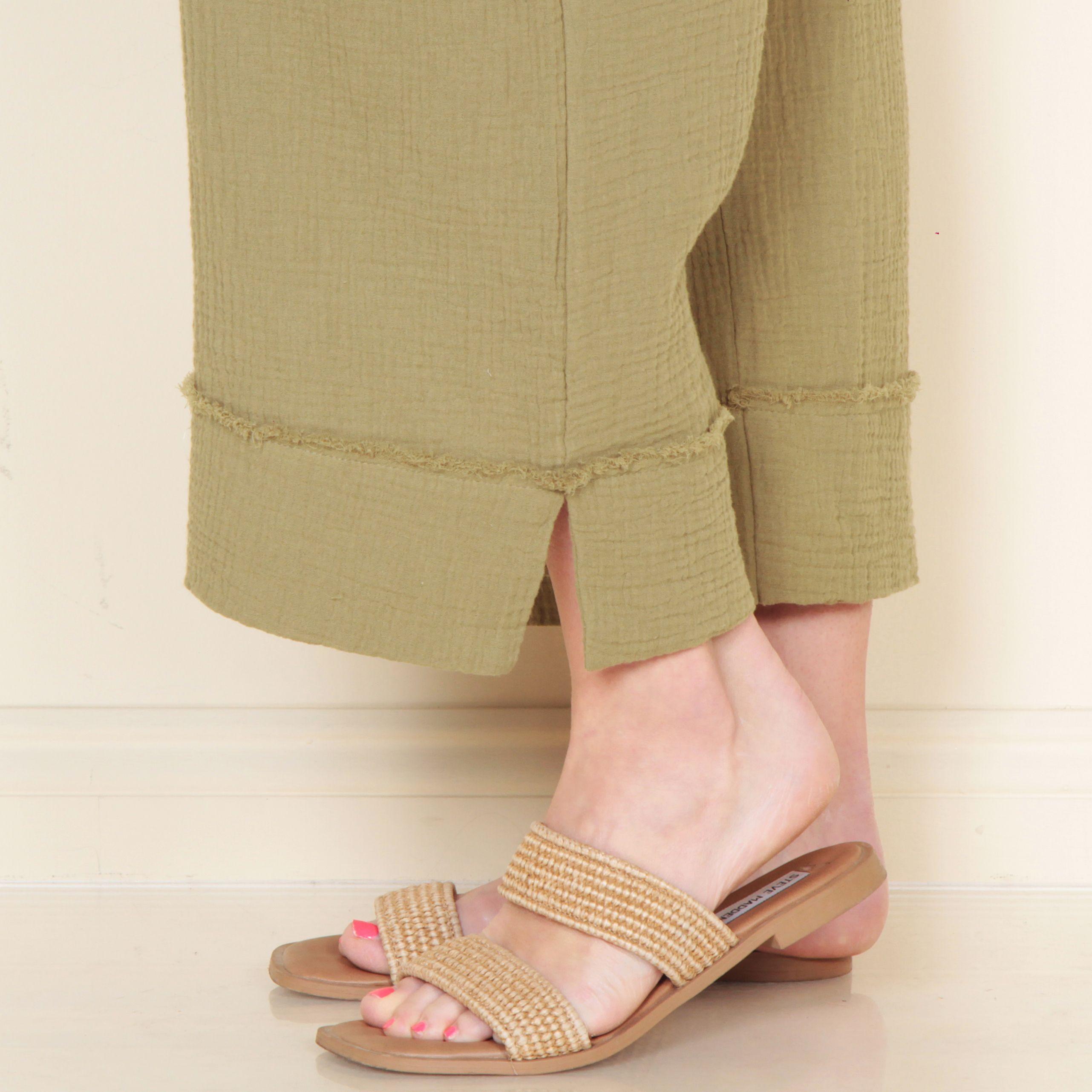 Pantalon Wide Leg Solido Con Pretina Elasticada-3