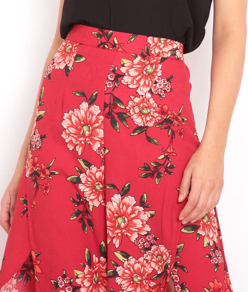 Pantalon Palazzo  Estampado Con Abertura Delantera-3