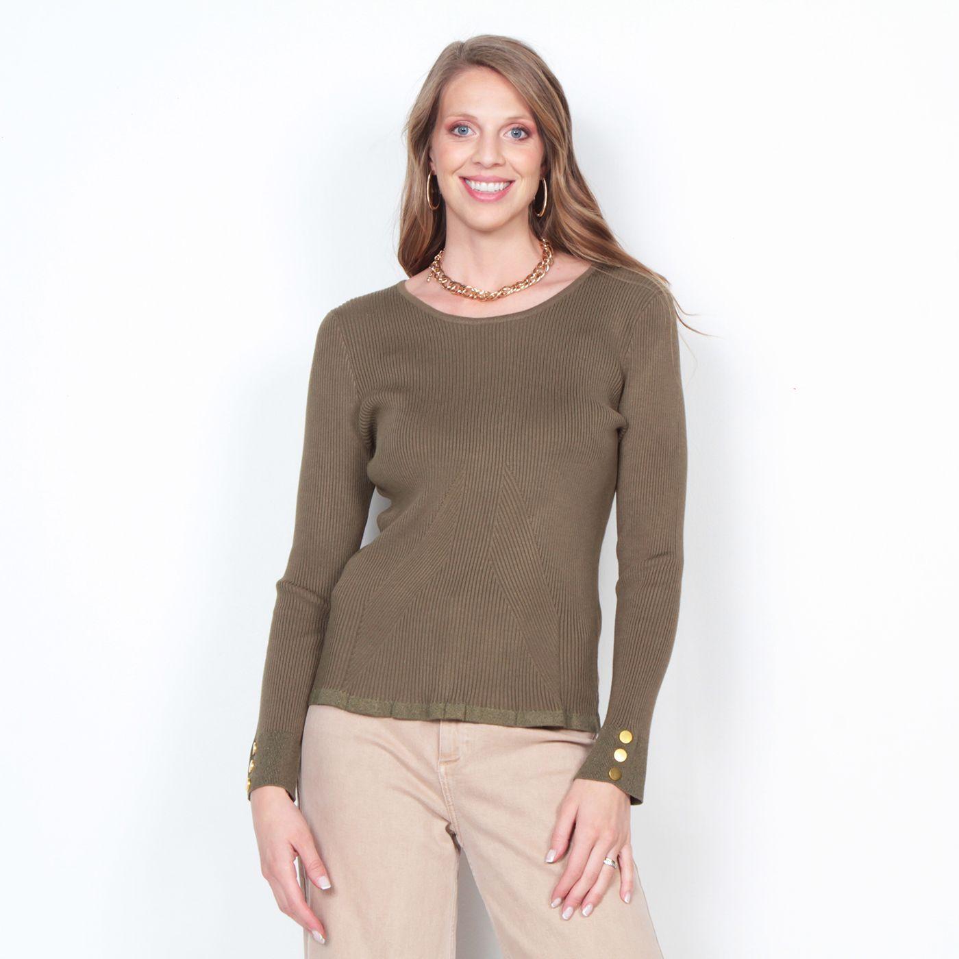 Sweater Escote Redondo Solido Manga Larga-0