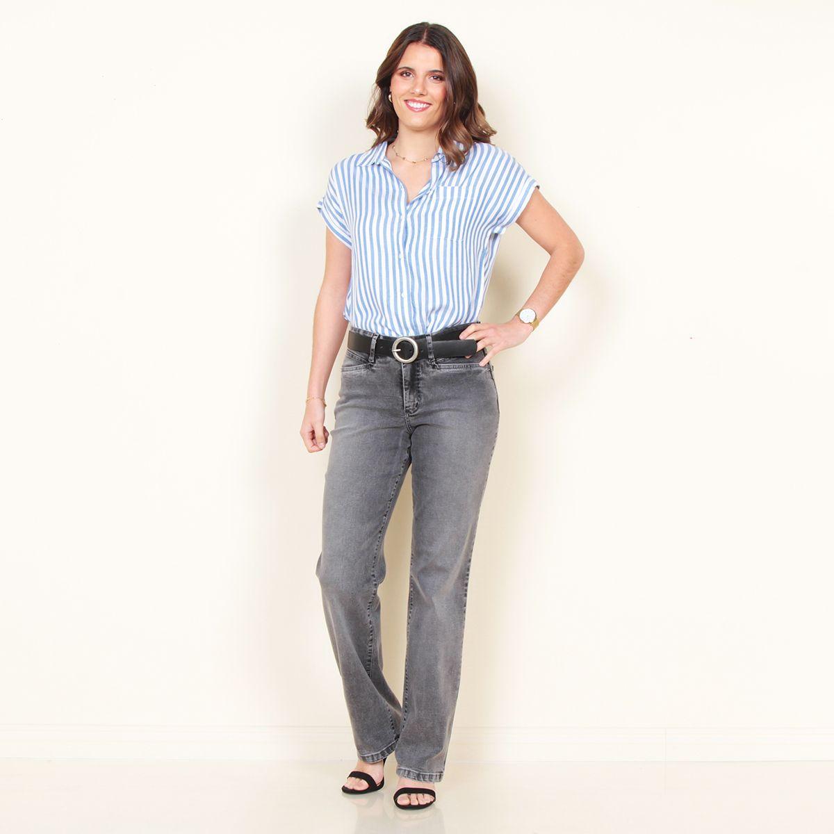 Jeans Recto Clasico Tiro Alto Pretina 1 Boton-3