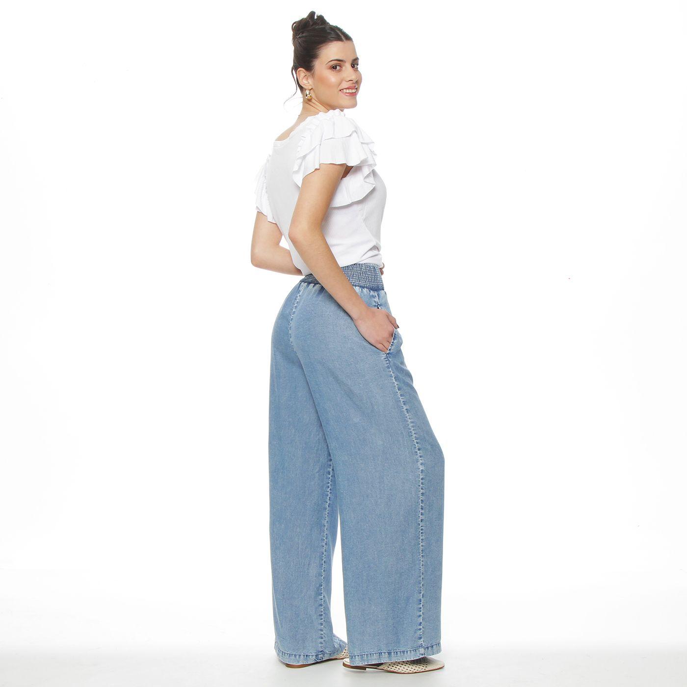 Pantalon Lyocell Wide Leg Tiro Alto Pretina Elasticada-6