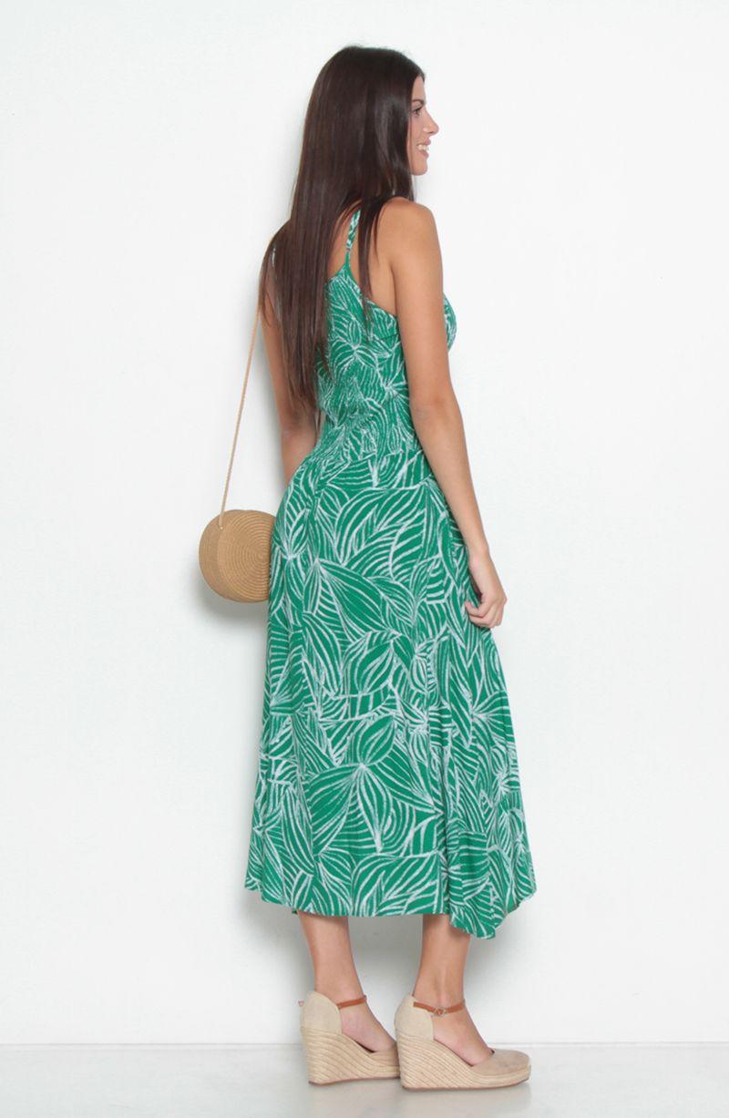 Vestido Sin Manga Estamapdo Con Recogido En Parte Superior-5