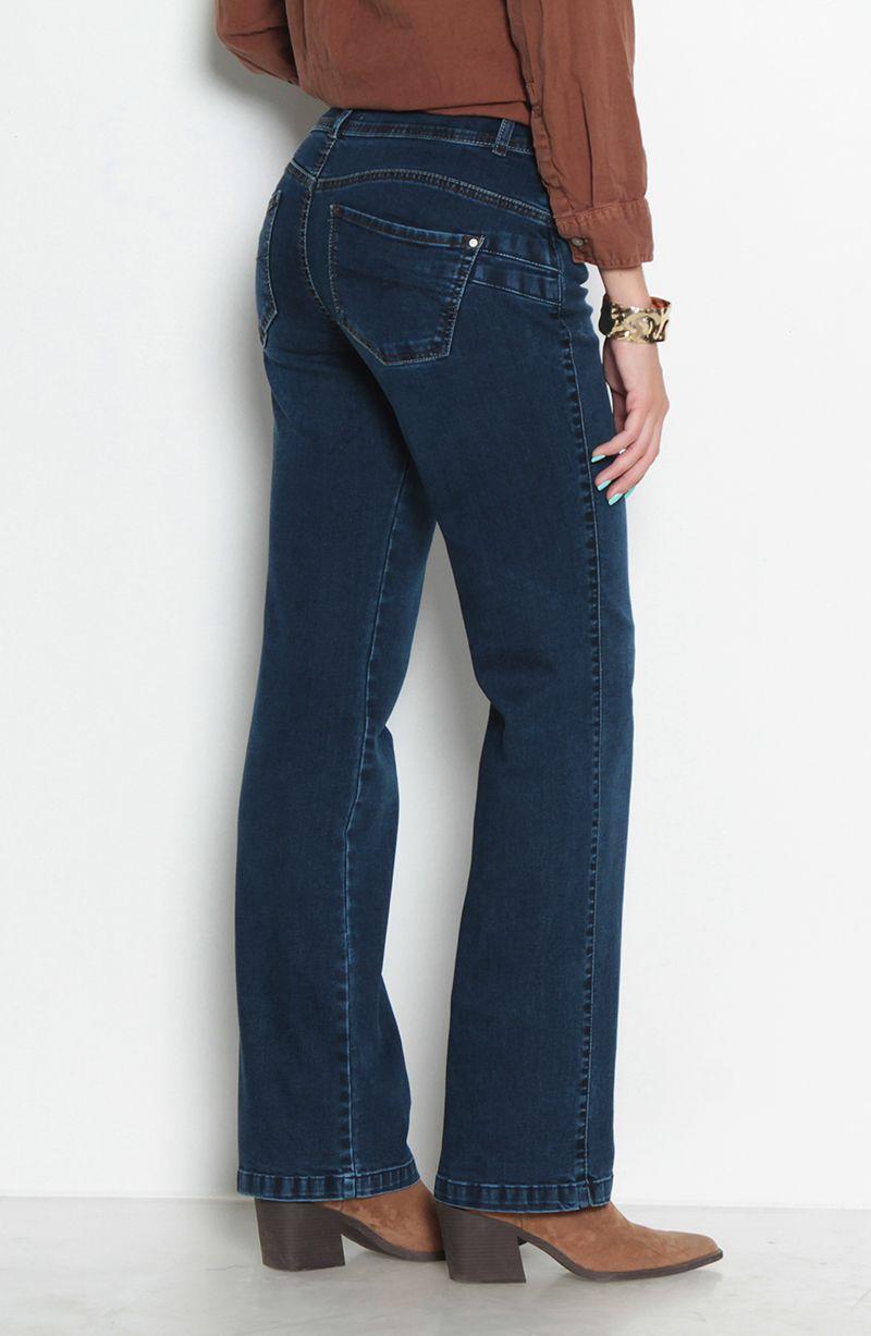 Jeans Recto Tiro Medio Push In Push Up Pretina  Media Dos Botones-4