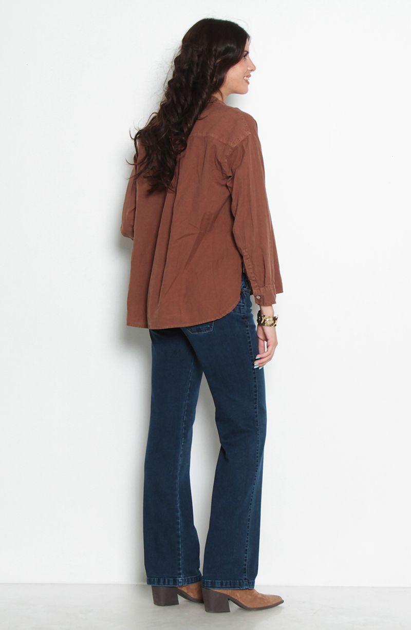 Jeans Recto Tiro Medio Push In Push Up Pretina  Media Dos Botones-9