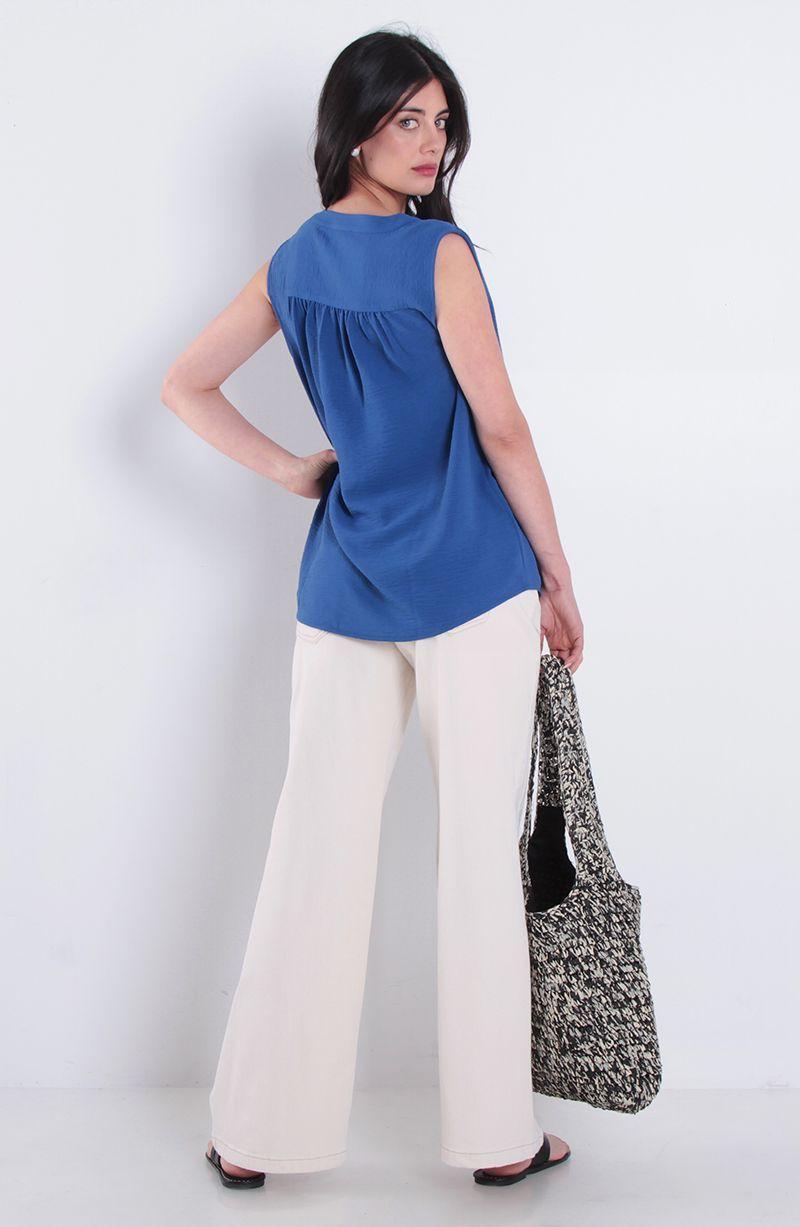Blusa Sin Manga Escote V-4