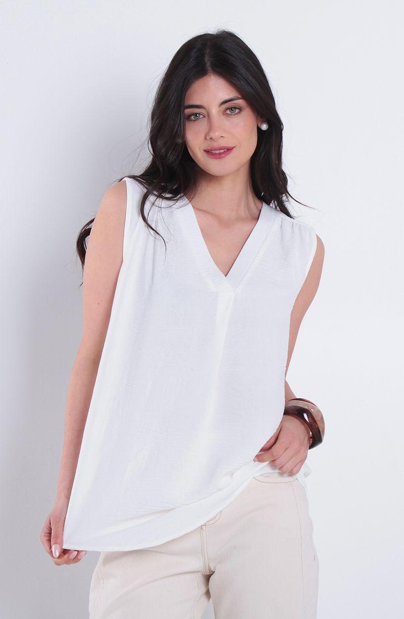 Blusa Sin Manga Escote V-0