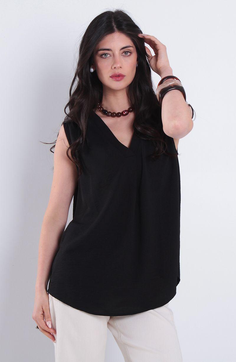 Blusa Sin Manga Escote V-0