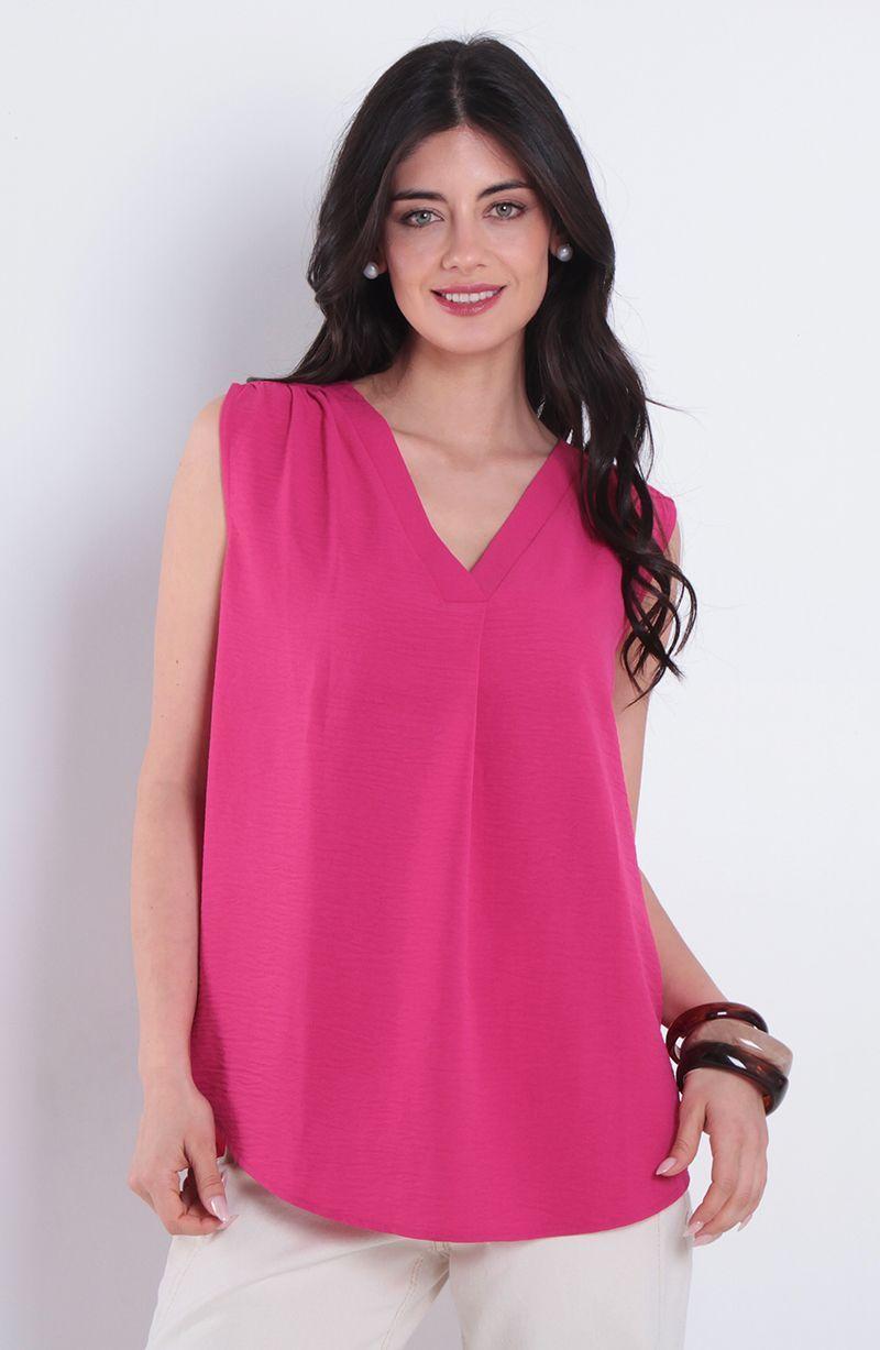 Blusa Sin Manga Escote V-0
