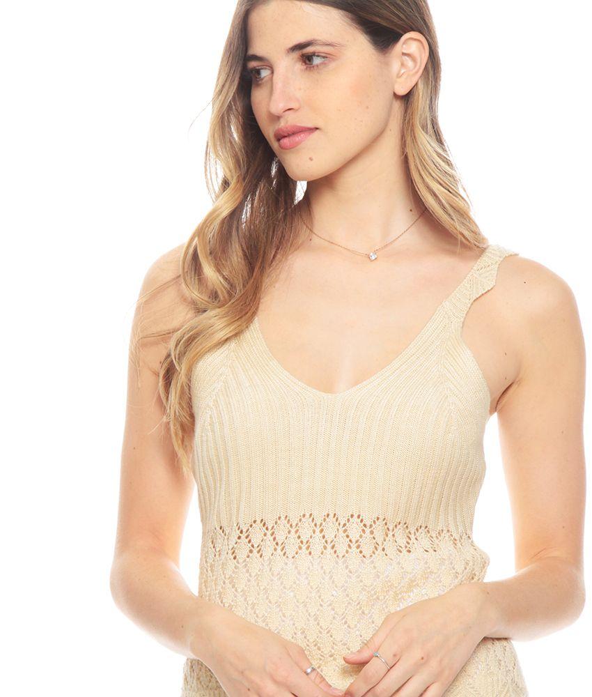 Peto Sin Mangas Tejido Escote V-1