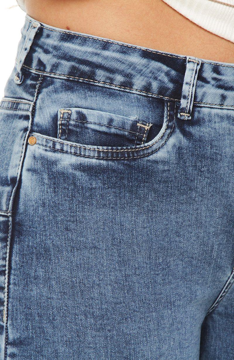 Jeans Flare Tiro Alto Pretina Basica  Un Boton Push Up-5