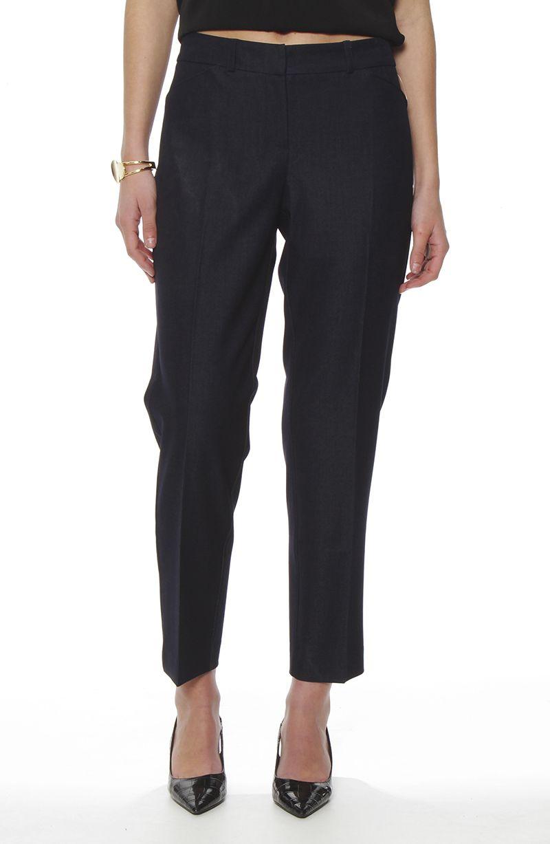 Pantalon Slim Tiro Alto Pretina Basica-1