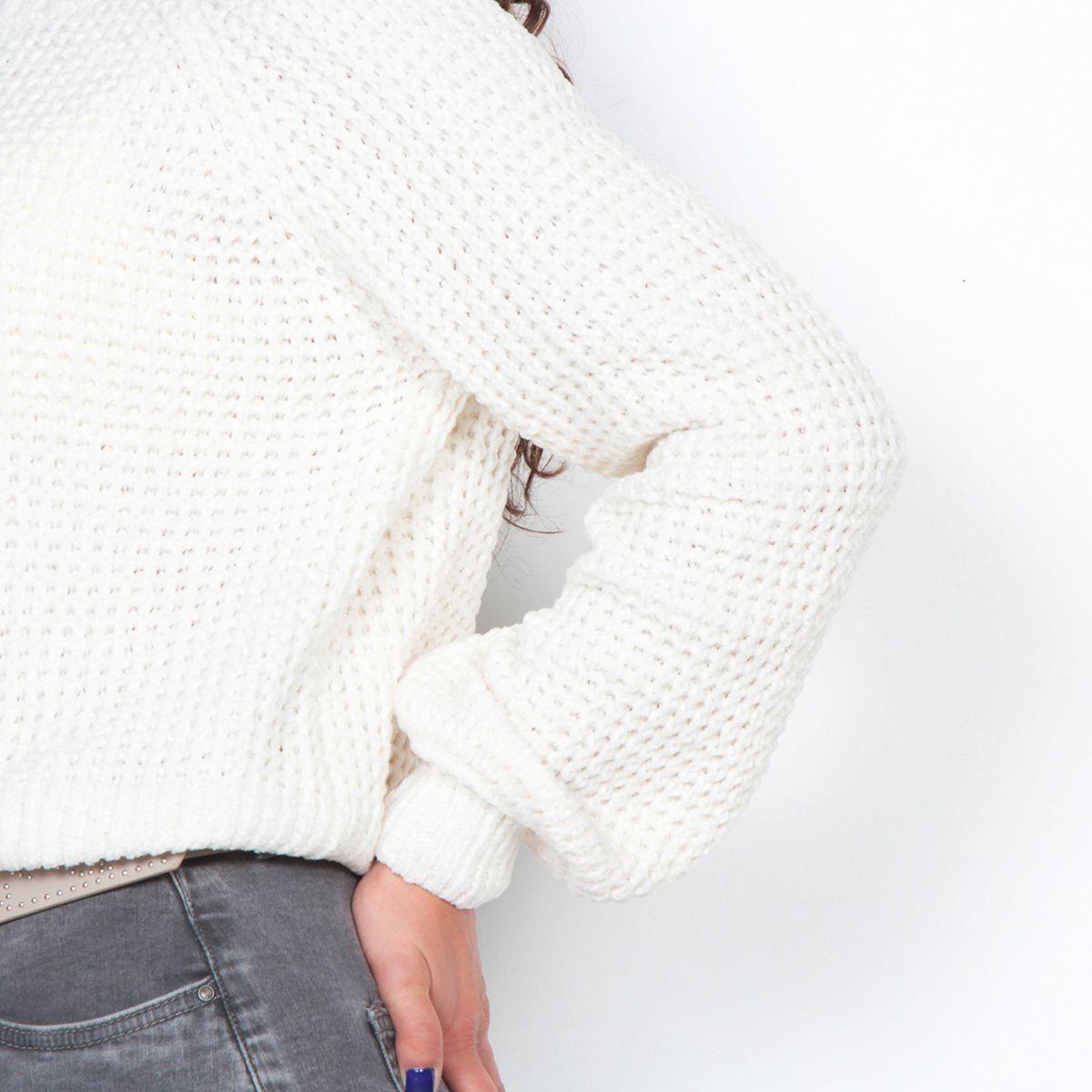 Sweater Manga Larga Solido Eacote Redondo-1