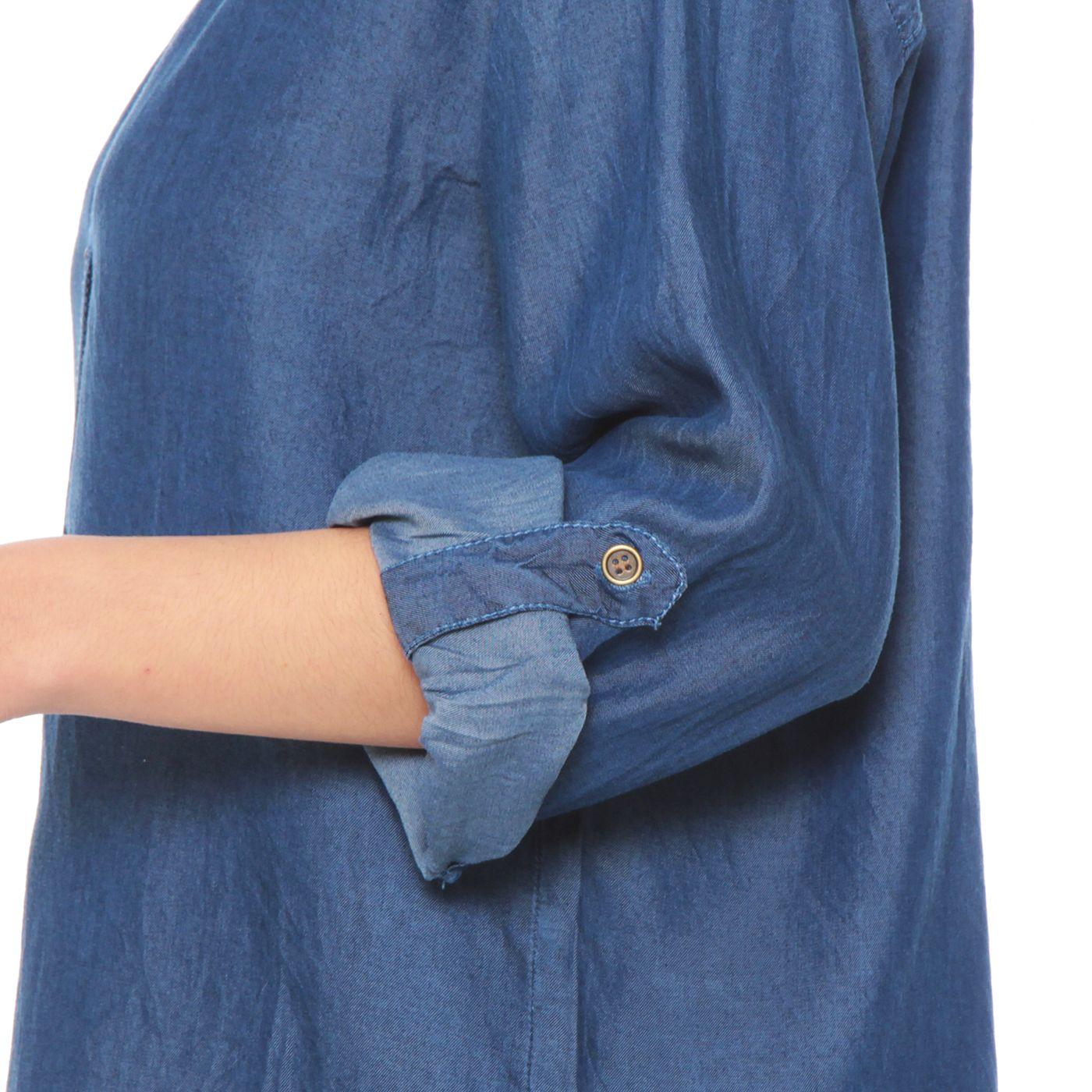 Blusa Manga Larga Tencel Abotonada En El Delantero-2