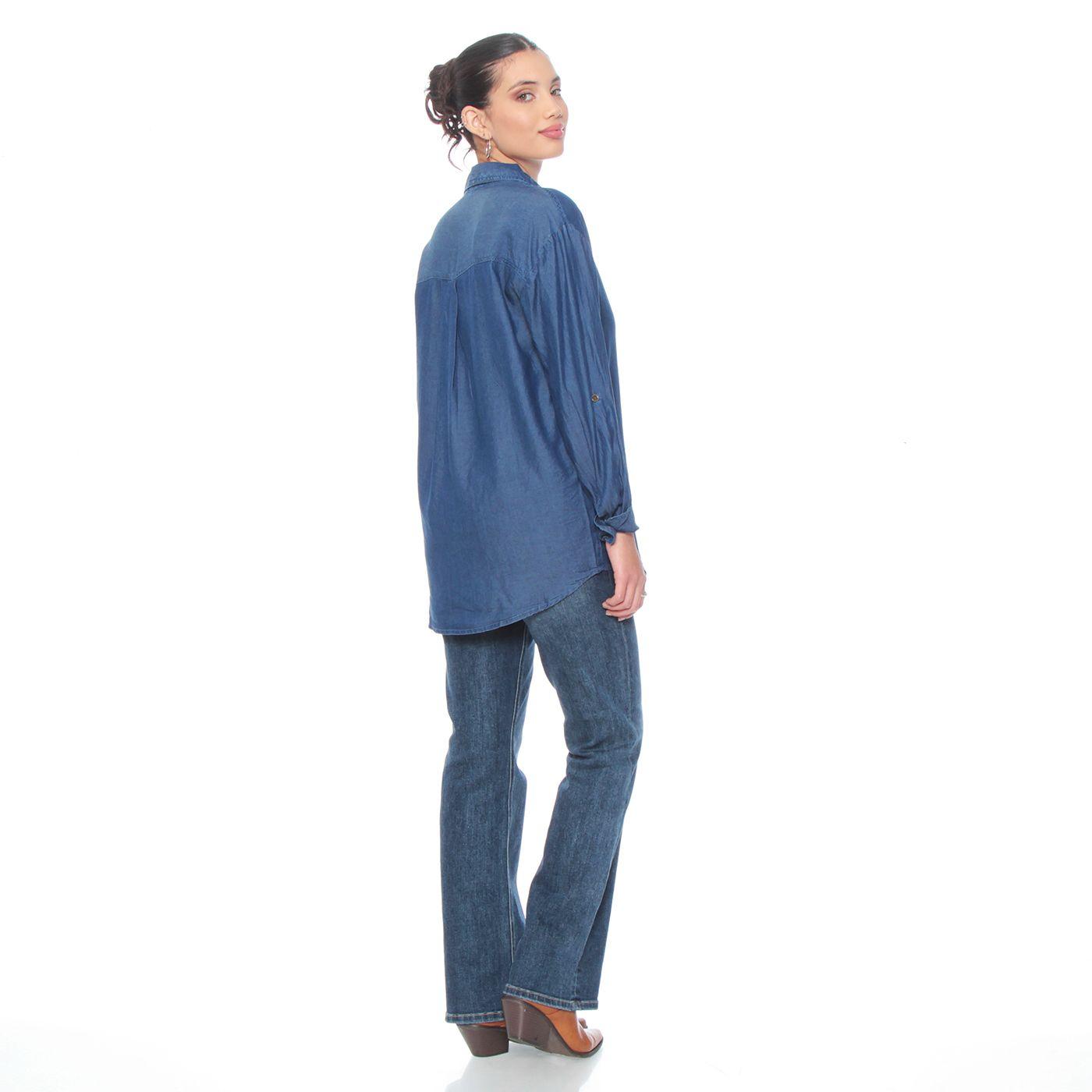 Blusa Manga Larga Tencel Abotonada En El Delantero-6