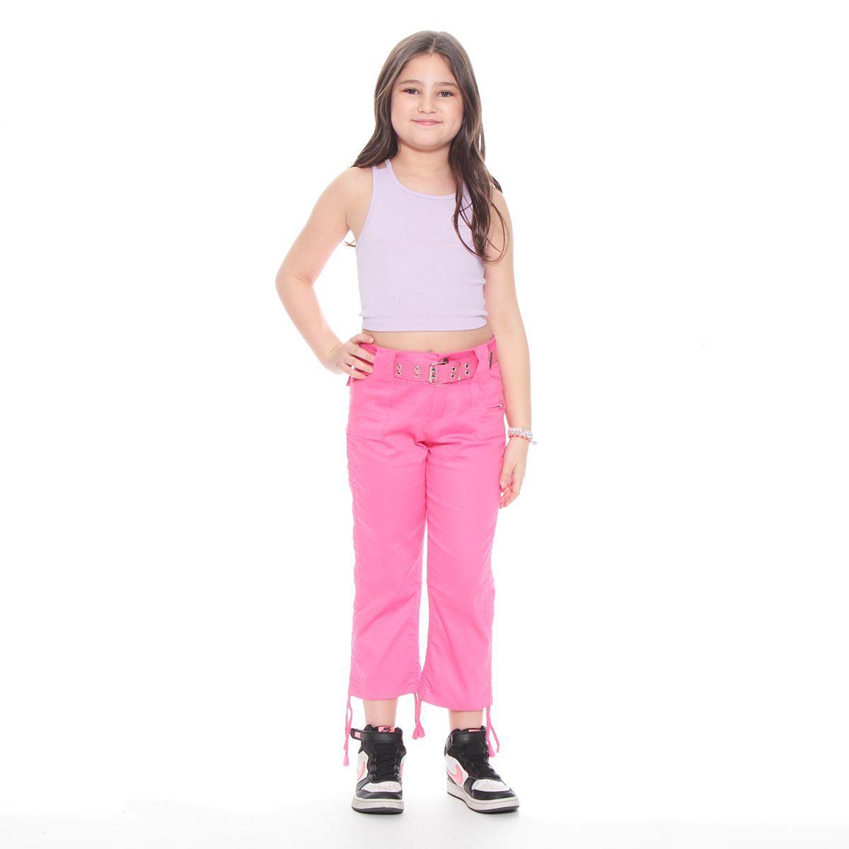 CAPRI ROSADO INFANTIL CON CINTURON Y RECOGIDO EN BASTA-0