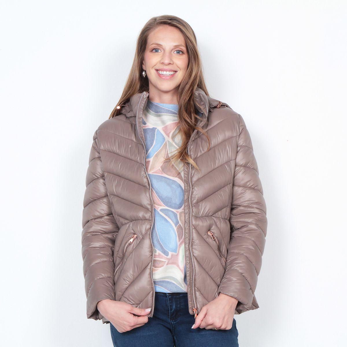 Parka Manga Larga Con Capucha Solido-0