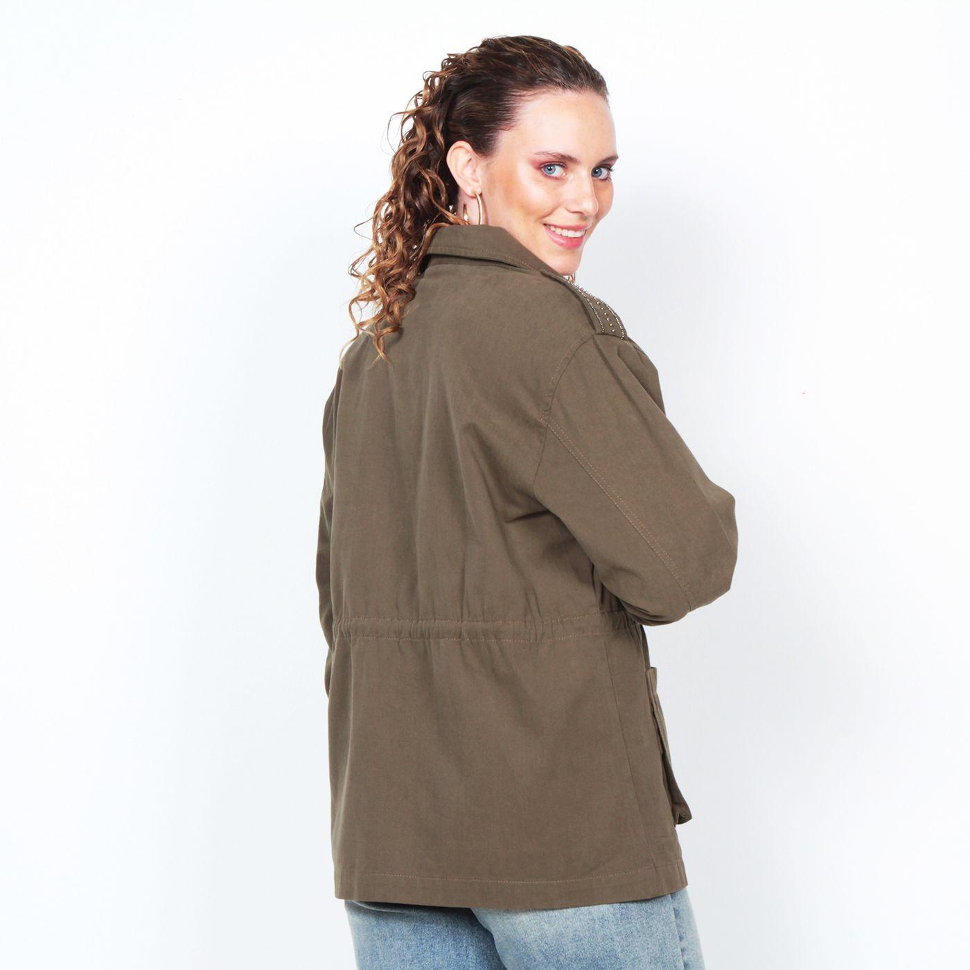 Chaqueta Manga Larga Abotonada En El Delantero Y Bolsillos-9