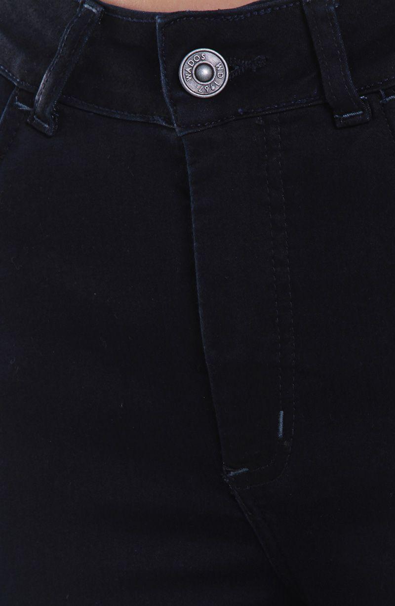 Jeans Flare Tiro Alto Pretina Basica 1 Boton Push Up-2