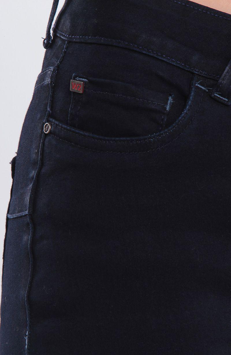Jeans Flare Tiro Alto Pretina Basica 1 Boton Push Up-3