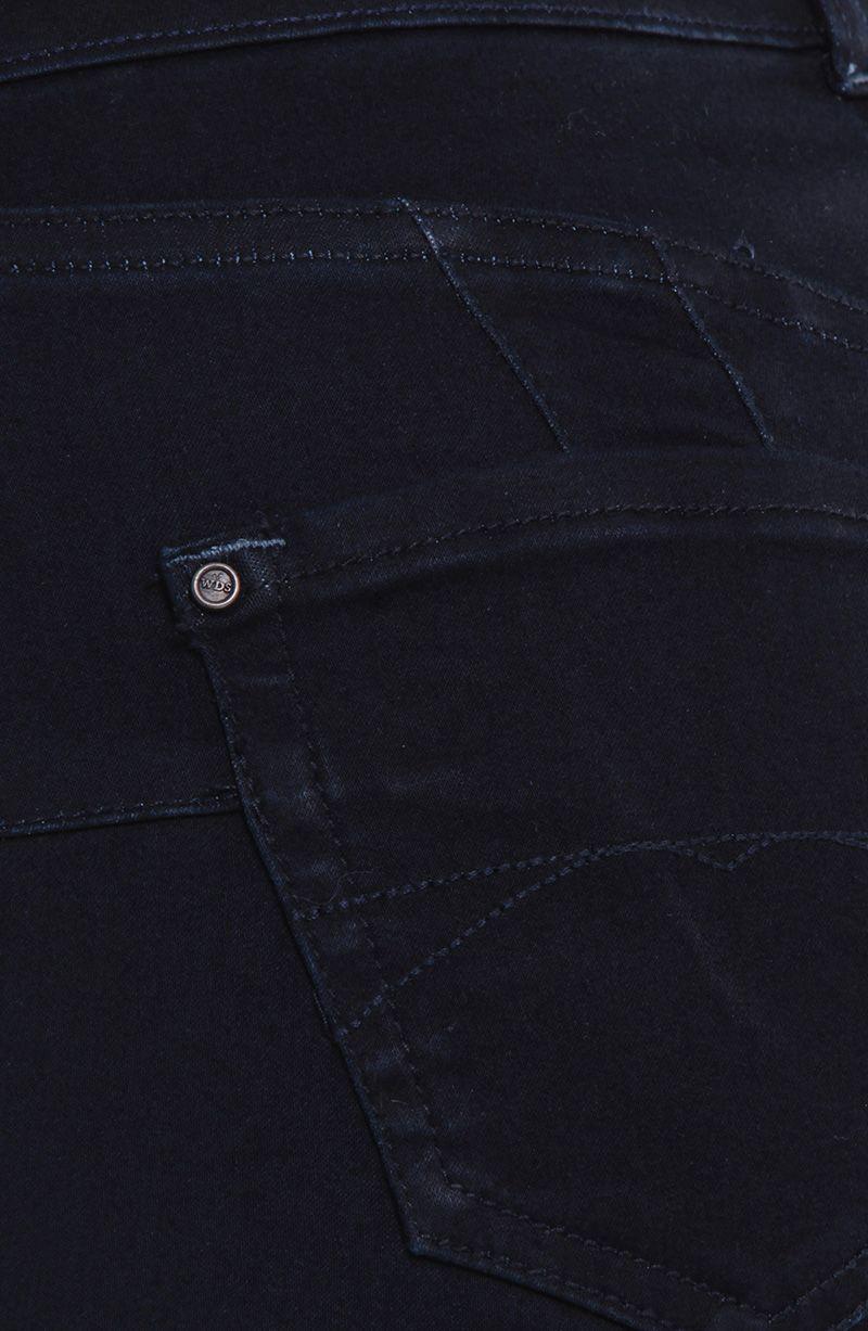 Jeans Flare Tiro Alto Pretina Basica 1 Boton Push Up-5