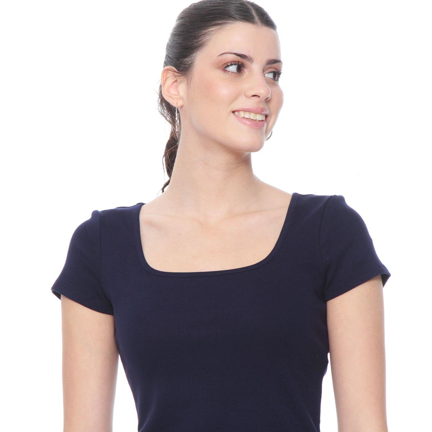 Polera Manga Corta Solida Escote  Cuadrado-4